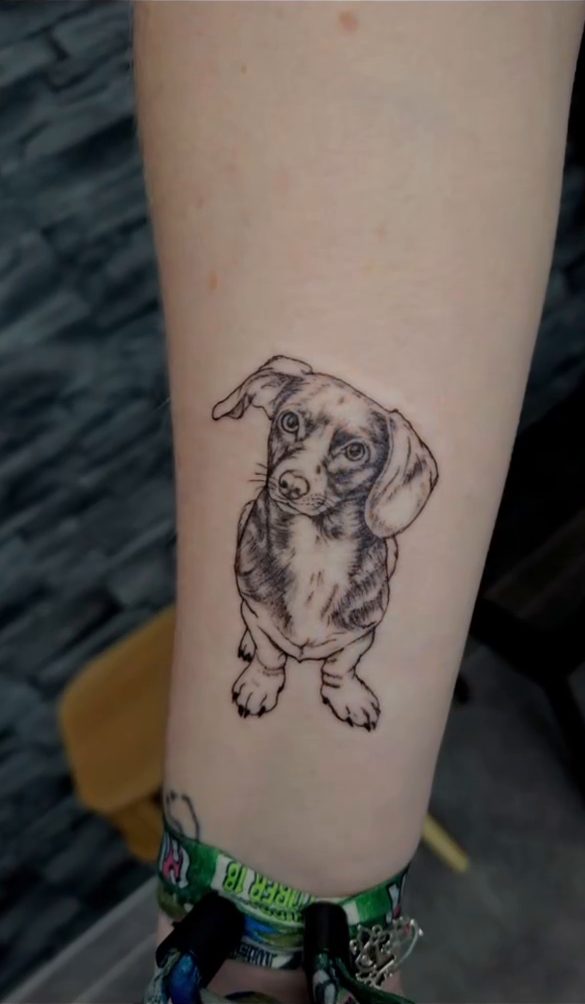 Hundeporträt – Wade – Tattoo von IR'S Tattoo & Art, Bad Salzuflen
