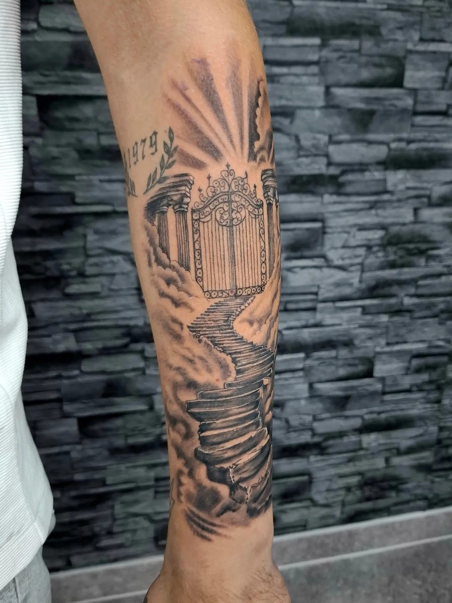 Himmelstor – Unterarm – Tattoo von IR'S Tattoo & Art, Bad Salzuflen